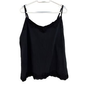 St. John’s Bay Size 2X Black Lace Trim Goth Cami Top Plus Y2K Fairycore Coquette